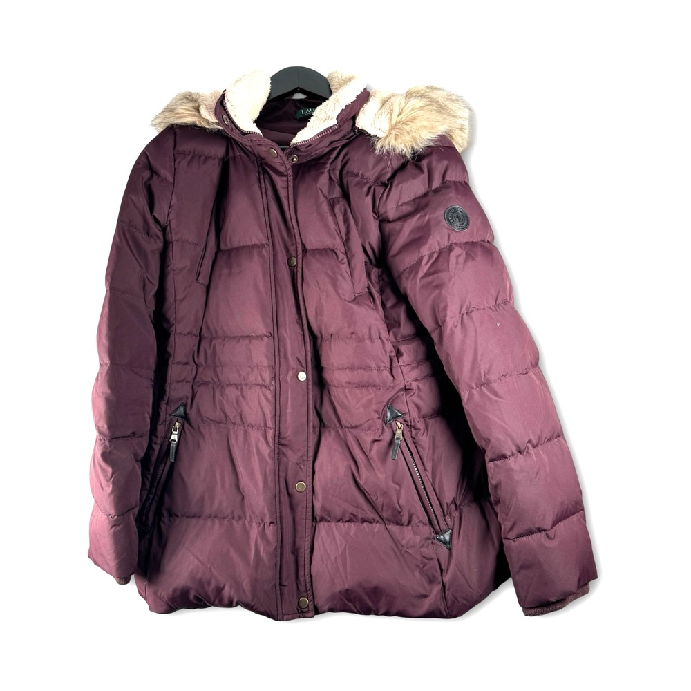 Lauren Ralph Lauren Womens Winter Down Puff Jacket Coat Sz L Large